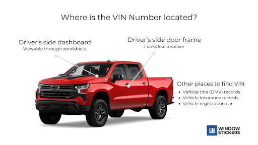 Where is the VIN number on a GM?